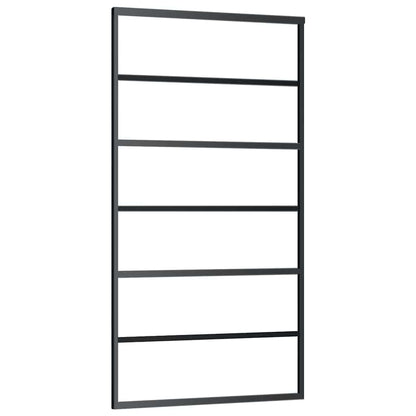 151016 vidaXL Sliding Door ESG Glass and Aluminium 102x205 cm Black