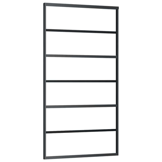 151016 vidaXL Sliding Door ESG Glass and Aluminium 102x205 cm Black