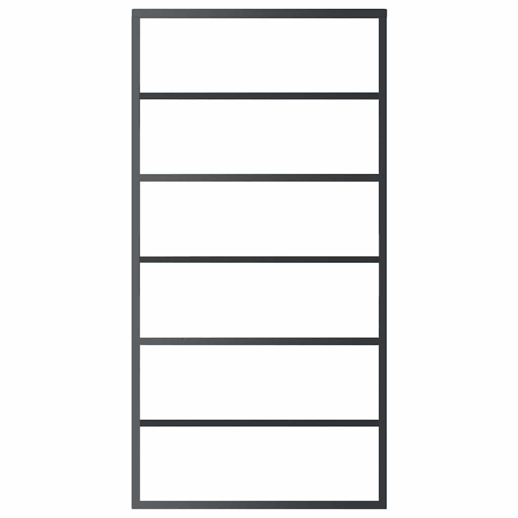 Sliding Door ESG Glass and Aluminium 102x205 cm Black