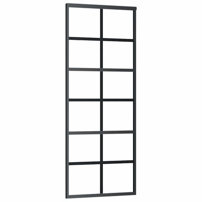 151017 vidaXL Sliding Door ESG Glass and Aluminium 76x205 cm Black