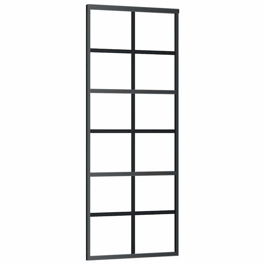 151017 vidaXL Sliding Door ESG Glass and Aluminium 76x205 cm Black