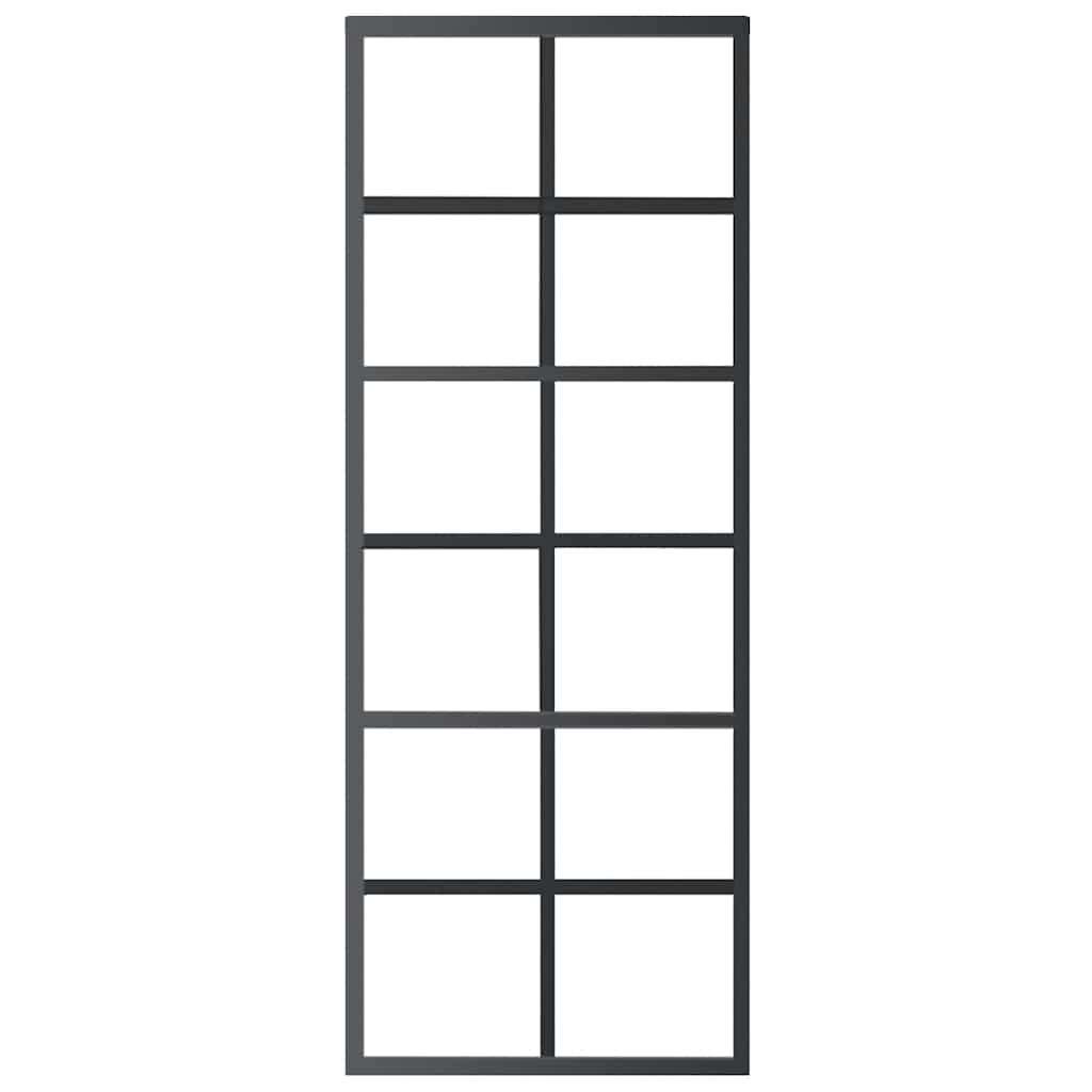 Sliding Door ESG Glass and Aluminium 76x205 cm Black