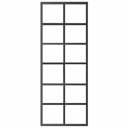 151017 vidaXL Sliding Door ESG Glass and Aluminium 76x205 cm Black