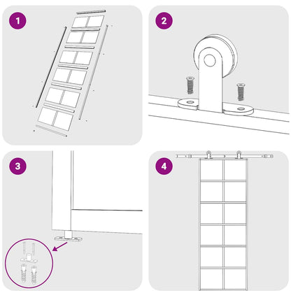 Sliding Door ESG Glass and Aluminium 76x205 cm Black