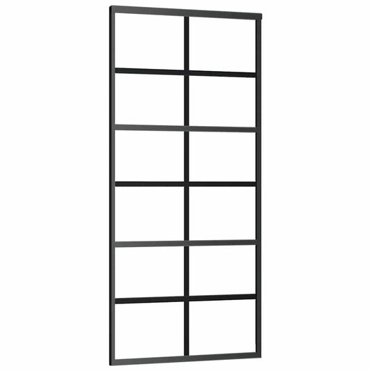 Sliding Door ESG Glass and Aluminium 90x205 cm Black