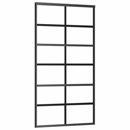 Sliding Door ESG Glass and Aluminium 102x205 cm Black