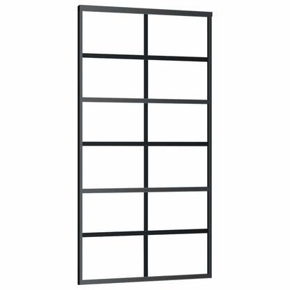 151019 vidaXL Sliding Door ESG Glass and Aluminium 102x205 cm Black