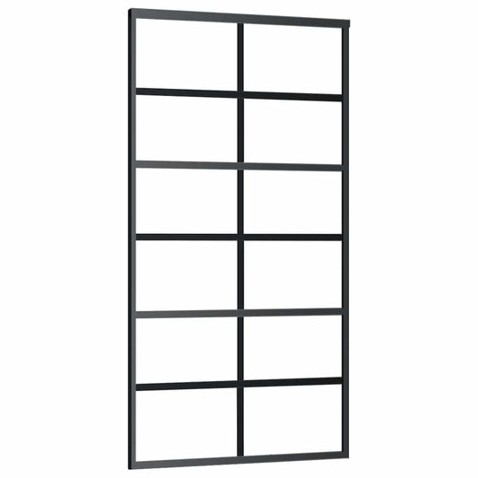 151019 vidaXL Sliding Door ESG Glass and Aluminium 102x205 cm Black