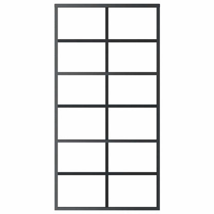 Sliding Door ESG Glass and Aluminium 102x205 cm Black