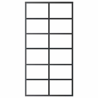 151019 vidaXL Sliding Door ESG Glass and Aluminium 102x205 cm Black