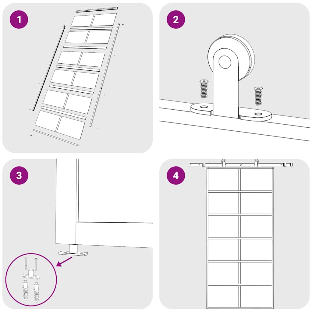 Sliding Door ESG Glass and Aluminium 102x205 cm Black