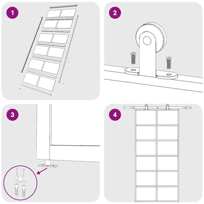 Sliding Door ESG Glass and Aluminium 102x205 cm Black