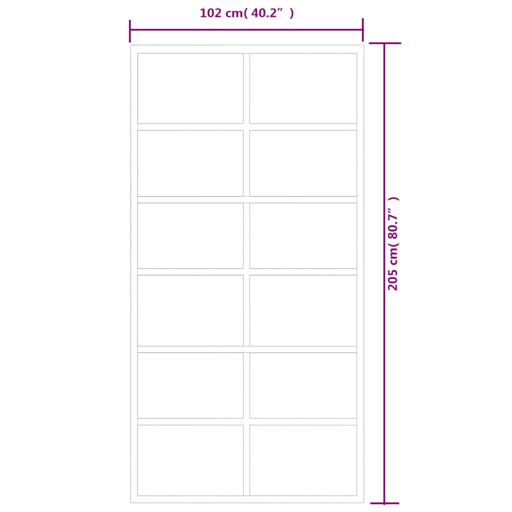 Sliding Door ESG Glass and Aluminium 102x205 cm Black