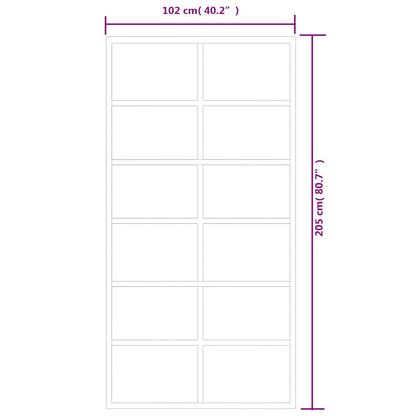 151019 vidaXL Sliding Door ESG Glass and Aluminium 102x205 cm Black