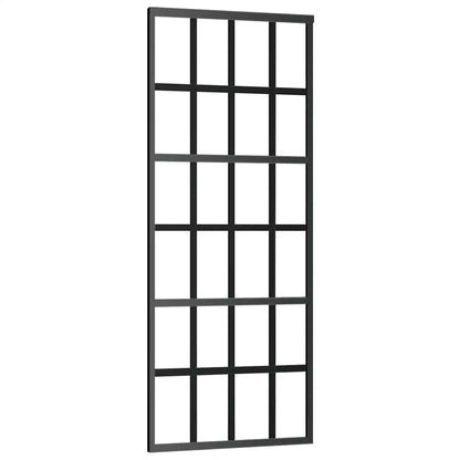 Sliding Door ESG Glass and Aluminium 76x205 cm Black