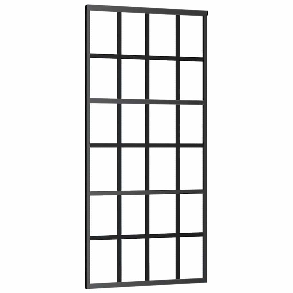 151021 vidaXL Sliding Door ESG Glass and Aluminium 90x205 cm Black