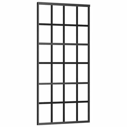 151021 vidaXL Sliding Door ESG Glass and Aluminium 90x205 cm Black