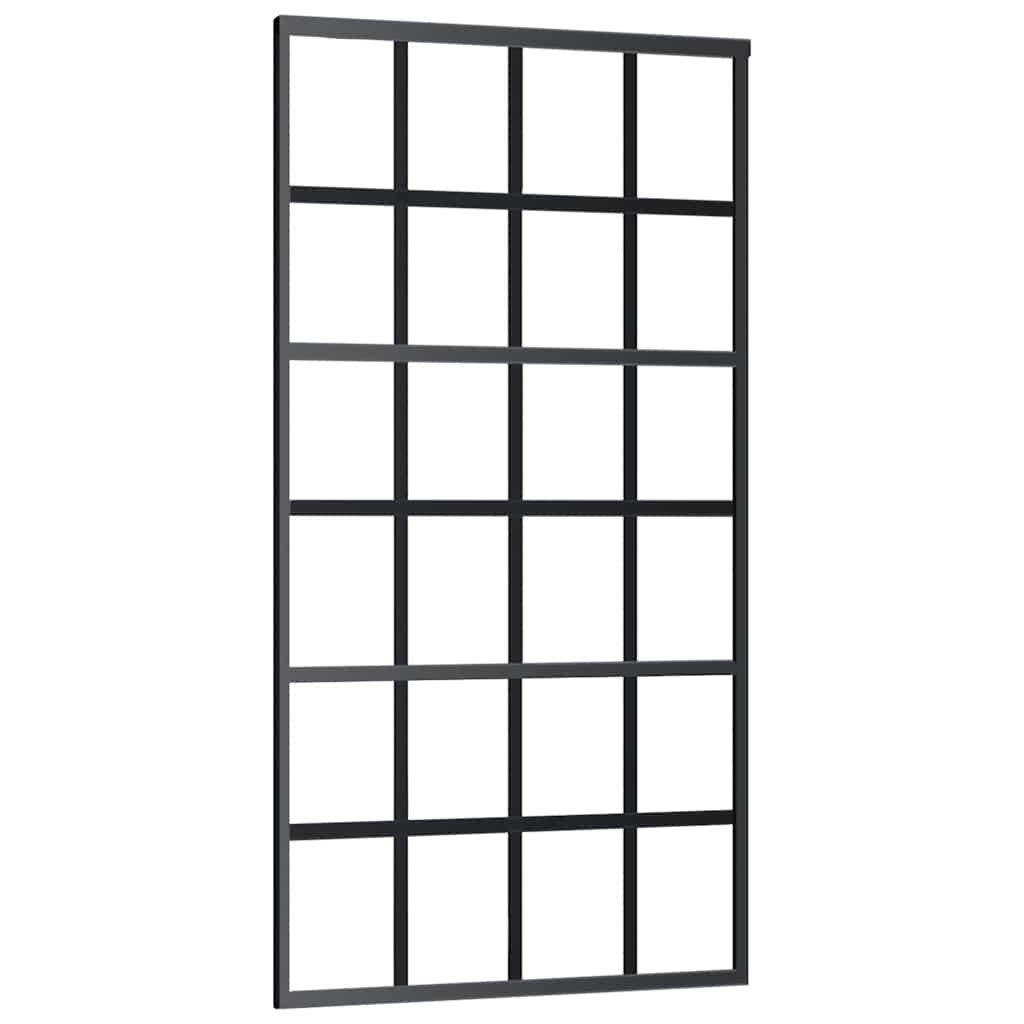 Sliding Door ESG Glass and Aluminium 102x205 cm Black