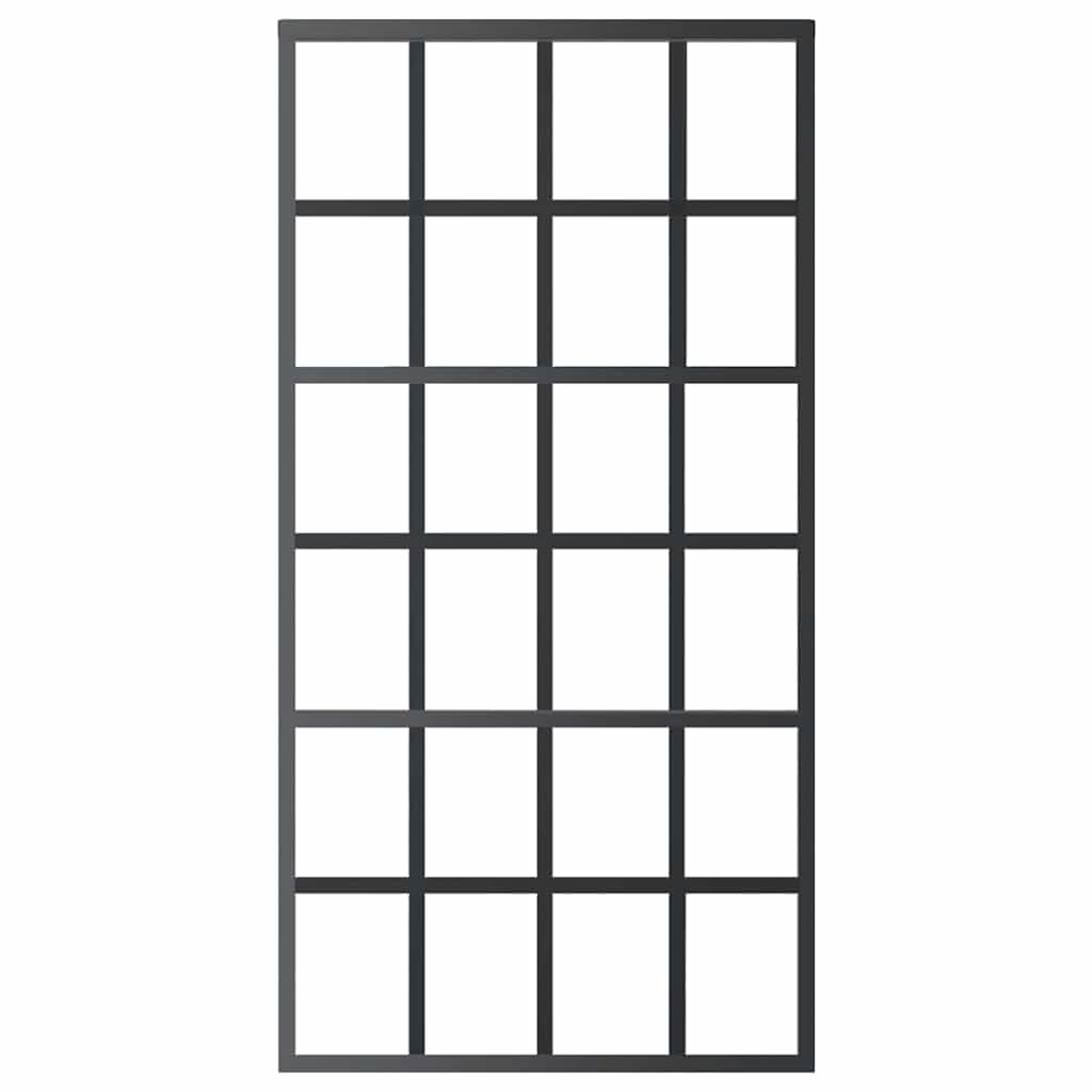 151022 vidaXL Sliding Door ESG Glass and Aluminium 102x205 cm Black