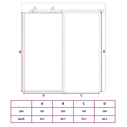 Sliding Door ESG Glass and Aluminium 102x205 cm Black