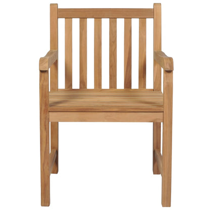 Outdoor Chair Set of 6 | Brown | Solid Teak Wood | Standard | Durable