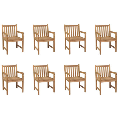 Outdoor Chair | Set of 8 | Brown | Solid teak wood | Medium | Durable