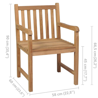 Outdoor Chair | Set of 8 | Brown | Solid teak wood | Medium | Durable