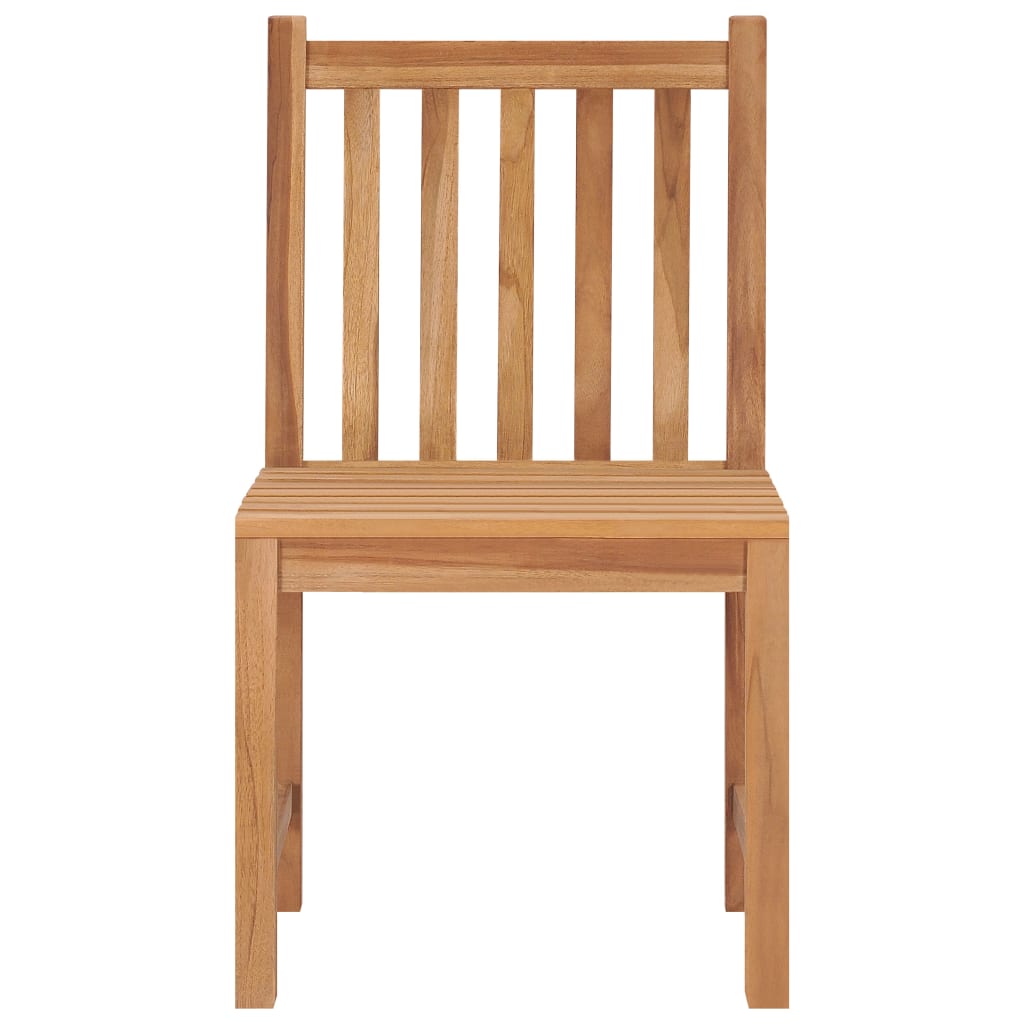 Garden Chair | Set of 4 | Brown | Solid Teak Wood | Standard | Stackable