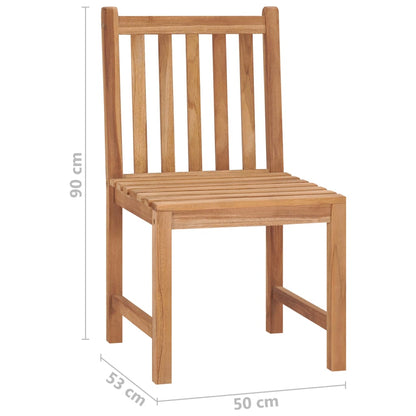 Garden Chair | Set of 4 | Brown | Solid Teak Wood | Standard | Stackable