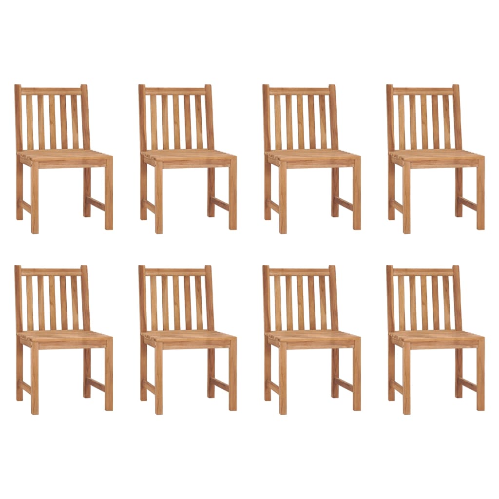 Garden Chair | Set of 8 | Teak Brown