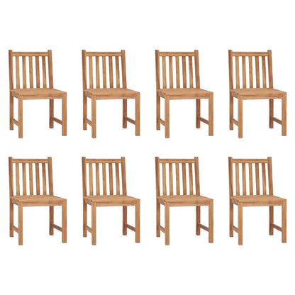 Garden Chair | Set of 8 | Teak Brown