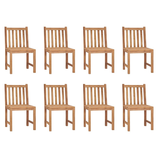Garden Chair | Set of 8 | Teak Brown