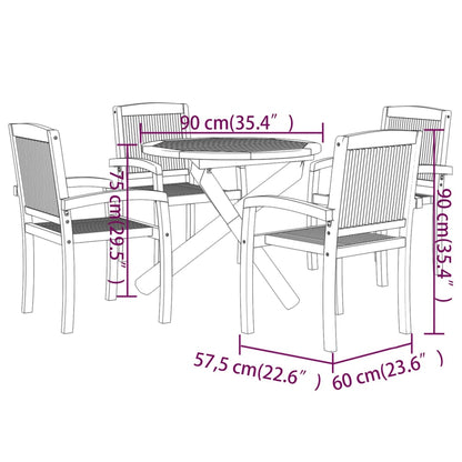 Garden Dining Set | Natural Teak | Solid teak wood | Standard