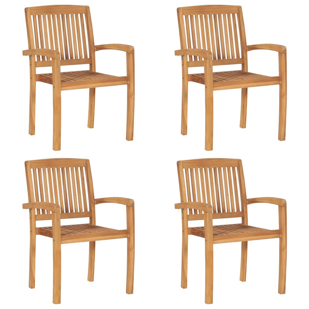 Garden Chair | Set of 4 | Teak | Fine sanded teak hardwood | Standard