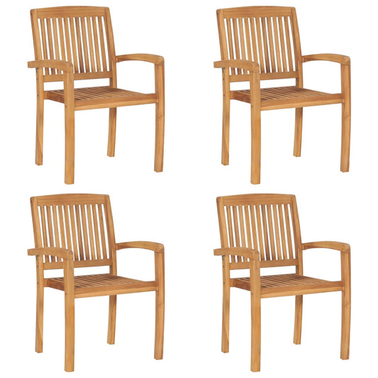 Garden Chair | Set of 4 | Teak | Fine sanded teak hardwood | Standard