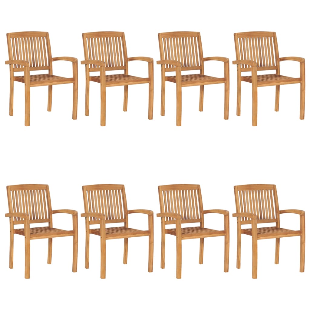 Garden Chair | Set of 8 | Teak | Fine sanded teak hardwood | Medium