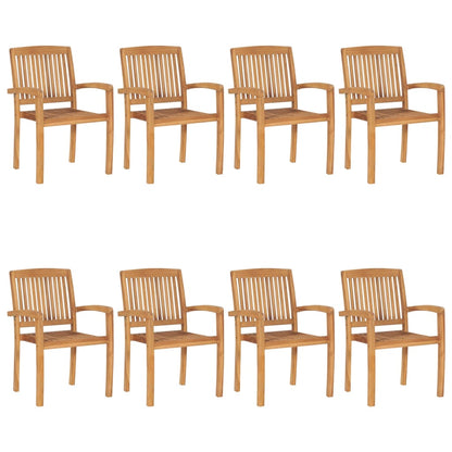 Garden Chair | Set of 8 | Teak | Fine sanded teak hardwood | Medium