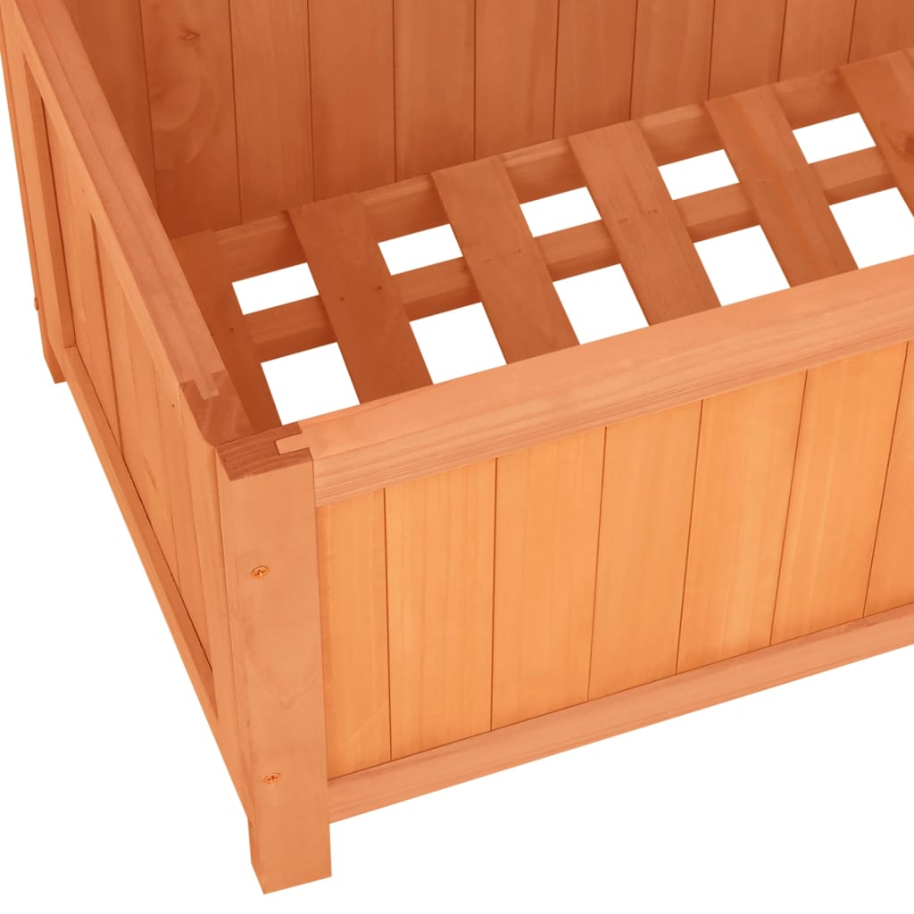 Planter | Brown | Solid firwood | Large | Durable | Planter | Rectangular
