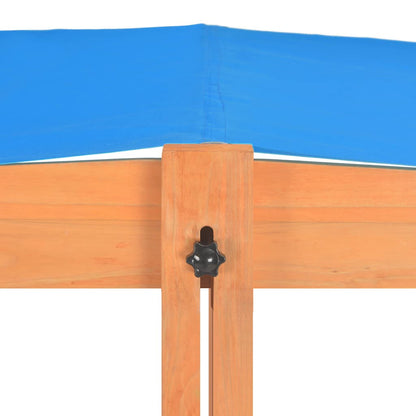 316473 vidaXL Sandbox with Adjustable Roof Firwood 115x115x115 cm