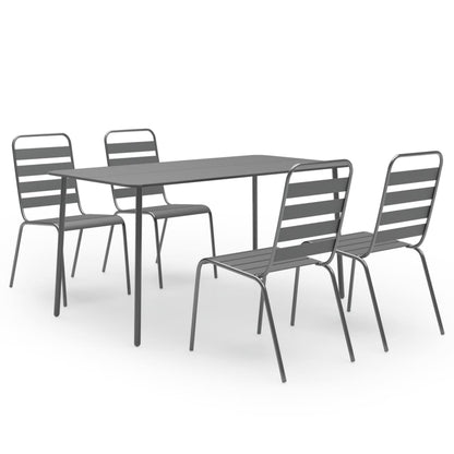 Dining Set | Dark grey | Steel with e-coated and powder-coated finish