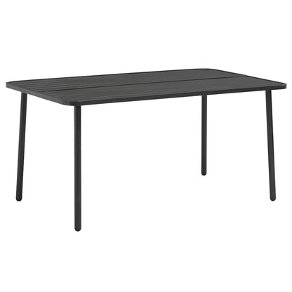 5 Piece Garden Dining Set Steel Dark Grey