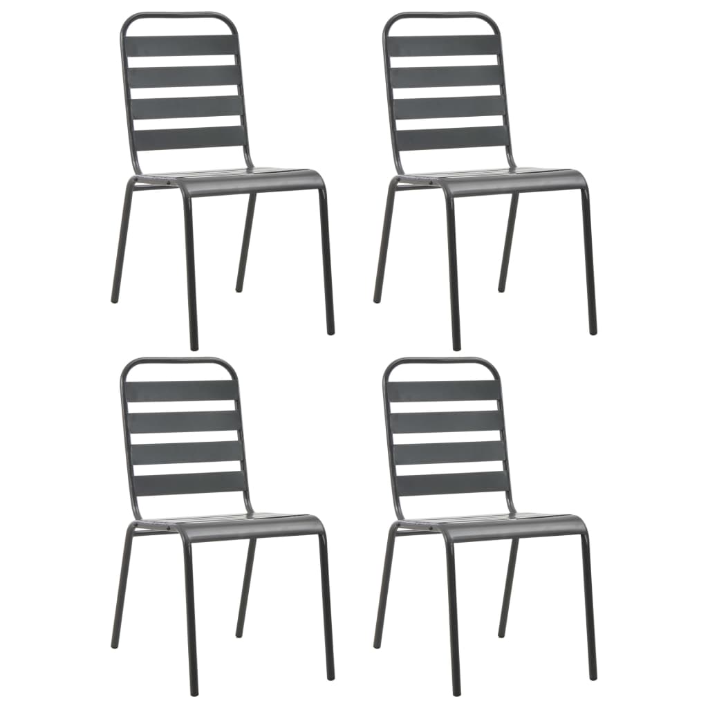 Dining Set | Dark grey | Steel with e-coated and powder-coated finish