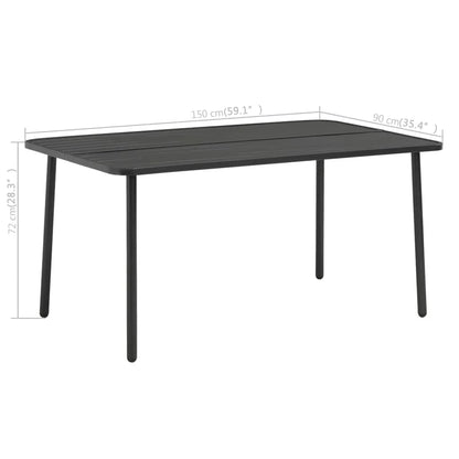 Dining Set | Dark grey | Steel with e-coated and powder-coated finish