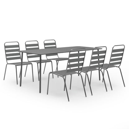 Dining Set | Dark grey | Steel with e-coated and powder-coated finish