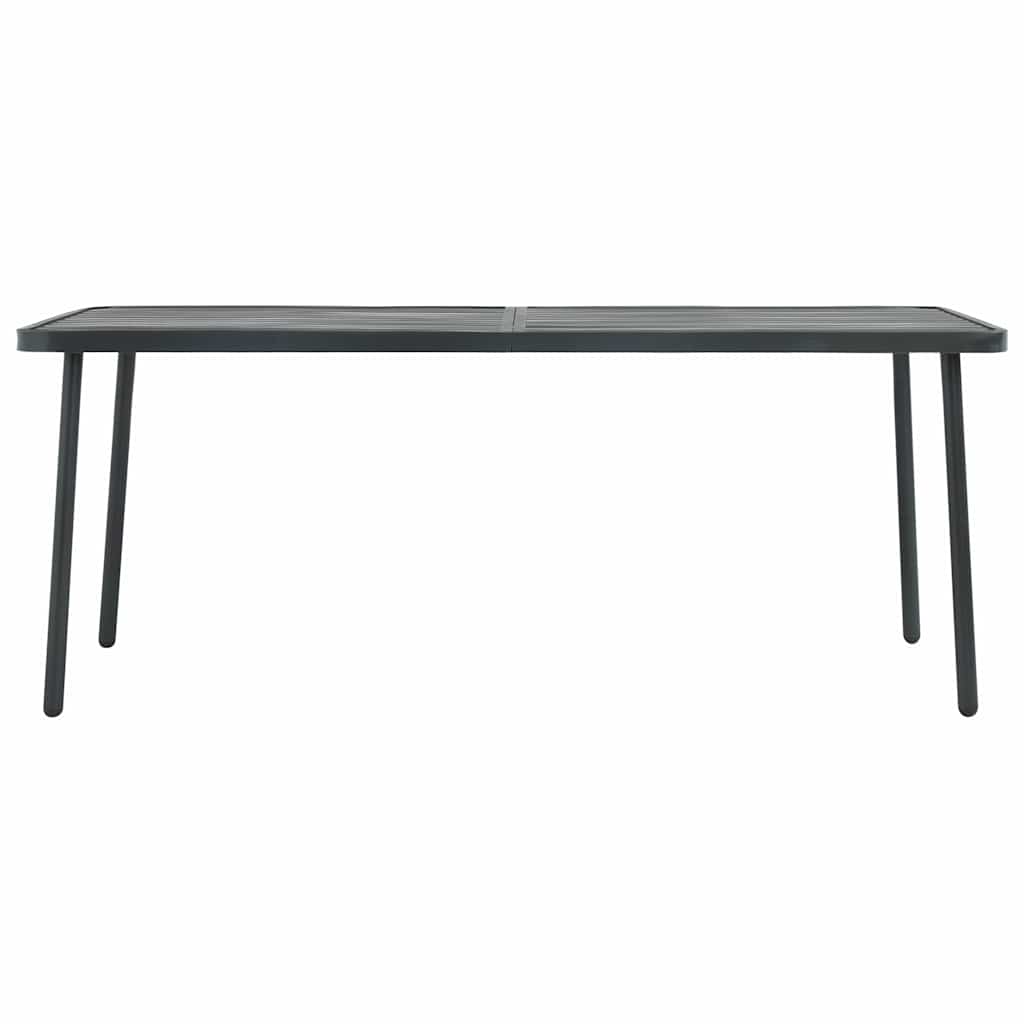 7 Piece Garden Dining Set Steel Dark Grey