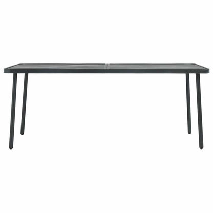 7 Piece Garden Dining Set Steel Dark Grey