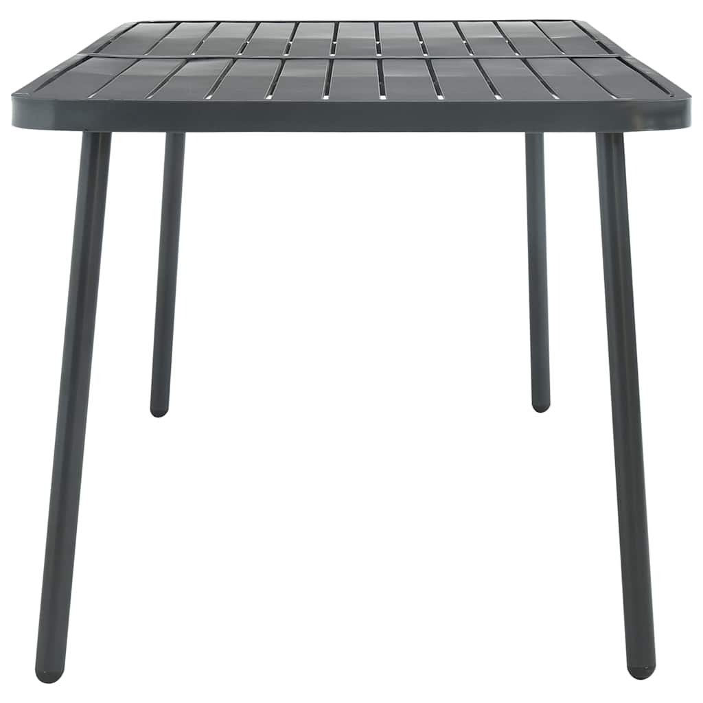 7 Piece Garden Dining Set Steel Dark Grey