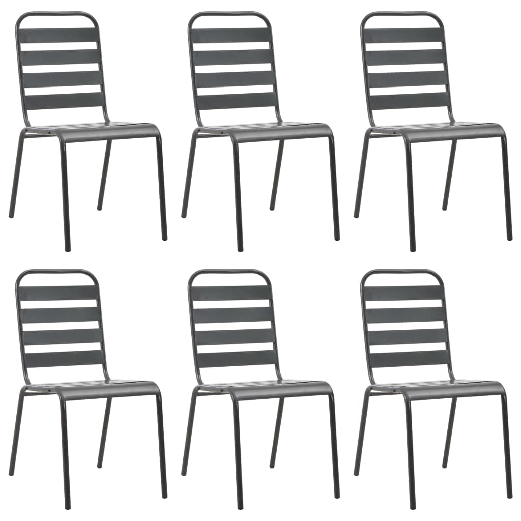 Dining Set | Dark grey | Steel with e-coated and powder-coated finish