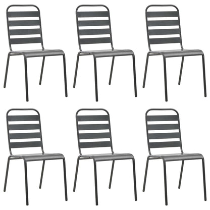 Dining Set | Dark grey | Steel with e-coated and powder-coated finish