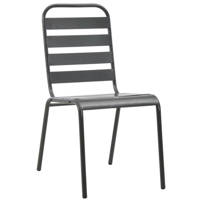 Dining Set | Dark grey | Steel with e-coated and powder-coated finish